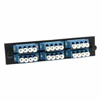 FIBERTRONICS Fiber Optic Adapter Plate: Single Mode, OS2, 24 Fiber Ports, LC, UPC, Quad, Blue, LGX (MPN LGX-LCQX-6B)