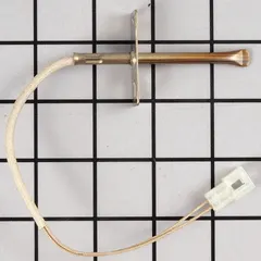 Oven temperature sensor that monitors cavity temperature and sends data to the control board for accurate heat regulation. Used in baking and broiling applications to maintain consistent cooking results.