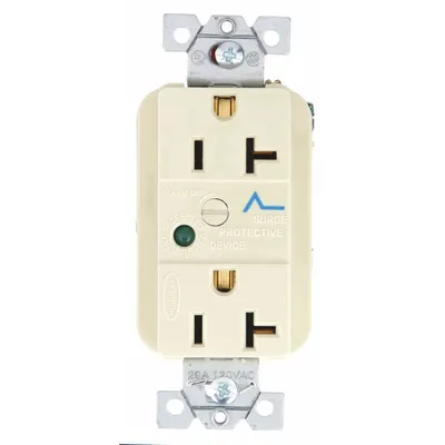 BRYANT Receptacle: Duplex, 5-20, Ivory, 125V AC, 20 A, 2 Pole / 3 Wire (MPN SP53IA) - General Purpose Receptacles