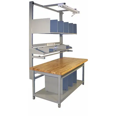 PRO-LINE Workstation: 1,000 lb Wt Capacity, 30 in Min Tabletop Ht, 36 in Max Tabletop Ht - Wood-Top Packing Tables