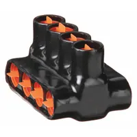 BLACKBURN Multitap Connector: 4 Port, Double-Sided Entry, 10 AWG – 350 kcmil Wire Size, Black (MPN AMTD350104)