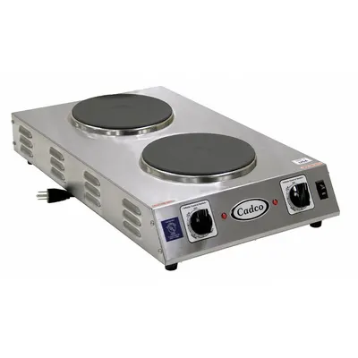 CADCO Hot Plate: 2 Elements, Solid, 7 1/2 in Heating Element Dia, 6,142 BtuH Heating Capacity - Electric Hot Plates