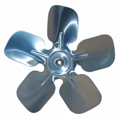 Replacement propeller for HVAC and refrigeration systems. Used to move air across coils or condensers in commercial and industrial ventilation, cooling units, and heat exchangers.