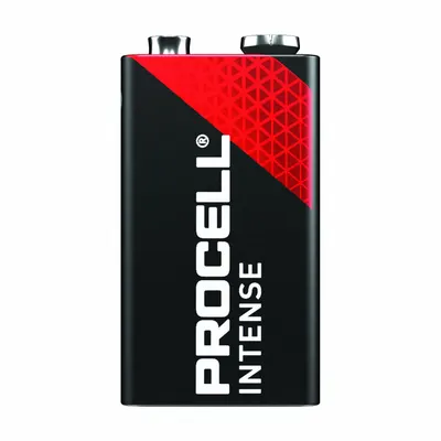 DURACELL PROCELL Battery: 9V, Premium, Alkaline, 9V DC, Procell Intense