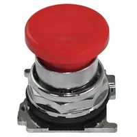 Momentary mushroom-head push-button operator from the EATON 10250T series. Features a 30 mm non-metallic push button for corrosion resistance and electrical isolation. Suitable for industrial control panel applications such as machine start/stop or signaling