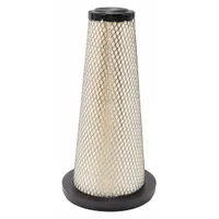 Engine air filter with round-oval shape, conical design, and radial seal. Constructed with cellulose/paper media. Suitable for use in International buses and similar heavy-duty fleet applications