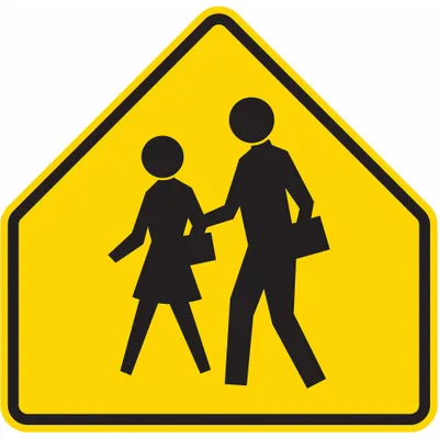 LYLE Traffic Sign: 24 in x 24 in Nominal Sign Size (W x H), Aluminum, Yellow-Green - School Crossing Signs
