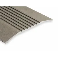 This 6 ft long aluminum saddle threshold features a fluted transition type. It is used to seal the gap under doors in commercial or industrial buildings