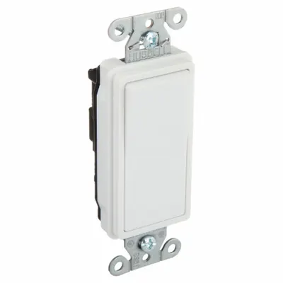 BRYANT Wall Switch: Rocker Switch, 3-Way, Maintained, White, 120/277V AC - Rocker Wall Switches