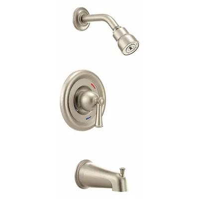CFG Tub and Shower Trim Kit: Capstone, 2.5 gpm Fixed Showerhead Flow Rate, Nickel - Bathtub Spout & Fixed Showerhead Faucet Combinations