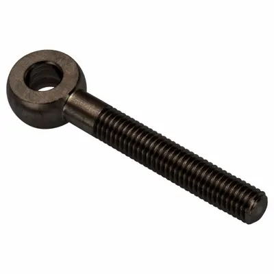 AMPG Fixed Rod End: Steel, Black Oxide, 80 mm Hole Center-to-End Lg, Right Hand - Steel Male Threaded Fixed Rod Ends