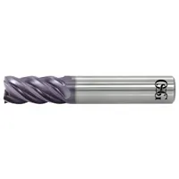 Carbide square end mill with EXO coating and 5 flutes, 1" mill diameter, 1-1/2" length of cut, and 4" overall length. Designed for fast cutting of stainless steel and super alloys in high-performance machining applications