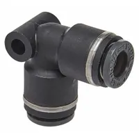 Brass union elbow fitting for connecting composite air brake hoses in pneumatic systems. Female push-in configuration. Sold as a 2-pack. Suitable for use in heavy-duty truck and trailer air brake lines
