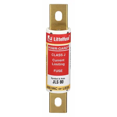 LITTELFUSE Fuse: JLS Series, Class J, Bolt-On Body, Fast-Acting, 80 A, 600 V AC - Fast-Acting Bolt-On Fuses