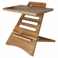 VICTOR Laptop Stand: Natural, 16 1/2 in Max Ht, 16 1/2 in Min Ht, 16 7/8 in Overall Wd, Wood (MPN DC150A)