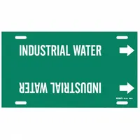 Pipe Marker: Industrial Water, Green, White, Fits 10 to 15 in Pipe O.D., 1 Pipe Markers, With Arrows (MPN 4088-H)