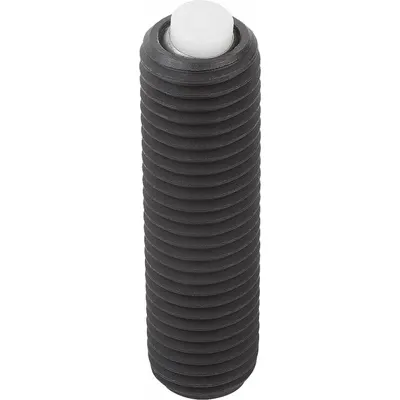 KIPP Fully-Threaded Gripper w/Flat Pad: Acetal Insert, M24, 40 mm Thread Lg - Fully-Threaded Grippers with Flat Acetal Pad