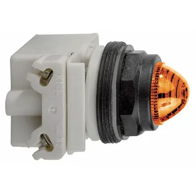 SCHNEIDER Pilot Light: 30 mm Panel Mounting Size, Amber, Incandescent - Incandescent Pilot-Lights