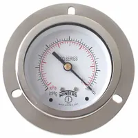 WINTERS Panel-Mount Pressure Gauge: Front Flange, 0 psi to 30 psi, 2 1/2 in Dial, 1/4 in NPT Male, 4 (MPN PFQ902-DRY-25FF)