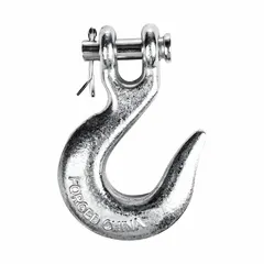 Carbon steel slip-hook with Grade 43 rating and 7/8 in material thickness. Used in rigging and lifting applications to attach loads to chains or cables in industrial environments such as construction, manufacturing, and warehousing.
