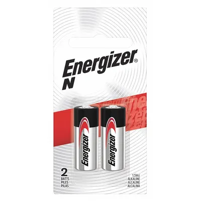 ENERGIZER E90BP-2 Alkaline Battery, N/E90, 1.5V, 850 mAh, 2-Pack