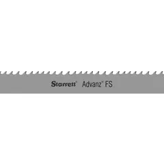Carbide-tipped band saw blade from the Advanz FS series, designed for cutting aluminum and soft metals. Features a variable cutting edge for efficient chip evacuation. Blade width 1 in, length 14 ft 8 in, tooth pitch 3. Suitable for production sawing applications.