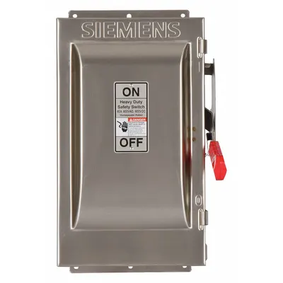 Siemens Safety Switch: Non-Fusible, 60 A, Three Phase, 600V AC, 304 Stainless Steel - Non-Fusible Safety Switches