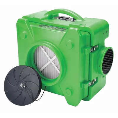 BLUEDRI Air Scrubber: Polyethylene, Particulate Filtration, 1,400 sq ft Max Coverage Area - Impact-Resistant Plastic Negative Air Machines