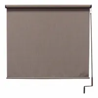 KEYSTONE FABRICS Sun Shade: Dark Brown/Light Brown, Pole and Crank, 92% UV Protection, Right (MPN UP77.68.55)