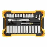 DEWALT Socket Set: 3/8 in, 1/2 in Drive, 85 Piece, Metric/SAE (MPN DWMT45403)