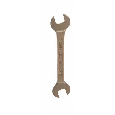 AMPCO Open End Wrench: Aluminum Bronze, Natural, 8 mm_10 mm Head Size, 5 in Overall Lg - Metric, Double End, Open End Nonsparking Wrenches