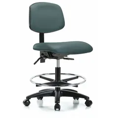 Vinyl Lab Chair, Armless, Blue, 22-29 in Height Range