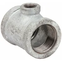 This ANVIL pipe tee is a medium-pressure threaded fitting with a run x run x branch configuration. It has a maximum operating pressure of 300 psi at 150°F and measures 3/4 in x 3/4 in x 1/2 in. Used to split or combine flow in industrial water, air, or steam piping systems
