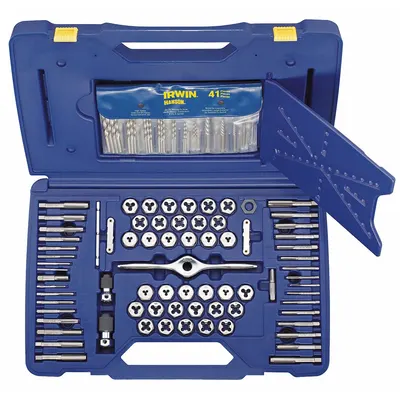 IRWIN 116-Piece Performance Threading System Drill Bit - Irwin Performance Threading System Drill Bit, Hand Tap & Hex Rethreading Die Sets