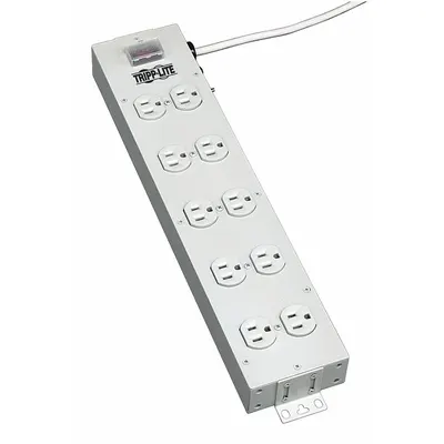 TRIPP LITE Power Distribution Unit: 120V AC, 10 Outlets, NEMA 5-15R, Non-Metered, Front Facing - Standard Power Distribution Units