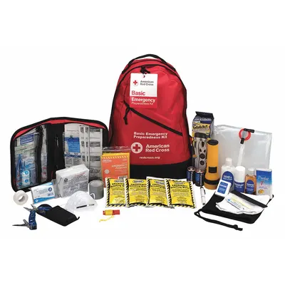 AMERICAN RED CROSS Emergency Survival Kit, Backpack, 1 Person, 91051 - Emergency Survival Kits