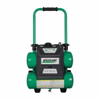 SPEEDAIRE Air Compressor: Quiet, Oil Free, 4.5 gal, Twin Stack, 1.3 hp, 3 cfm @ 90 psi, 120 VAC