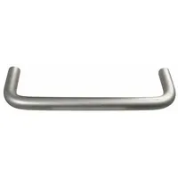 This standard pull handle is made of aluminum with a dull anodized silver finish. It features a fixed, non-recessed design with threaded holes for 3/8"-24 screws and a 1-inch projection. Suitable for use on cabinets, enclosures, and machinery where a durable metal grip is required