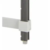 Post connector for joining shelving posts in commercial storage systems. Measures 60 in height, 21 in depth, and 24 in length. Finished in speckled gray. Part of the Premium series