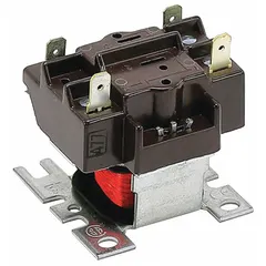 Switching relay for HVACR systems, used to control the operation of heating or cooling equipment. Functions as a replacement control component for boilers, furnaces, and other climate systems, enabling reliable switching between circuits.