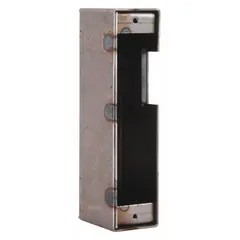 Steel gate box with an unfinished silver finish, designed for welding onto pipelines or structures to enclose gate valves. Includes mounting hardware and one mounting hole for secure installation. Suitable for industrial valve applications requiring protective housing with access for operation and maintenance.