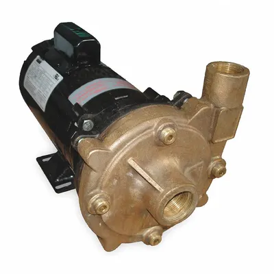 Dayton Centrifugal Pump: 1/2 hp, 115/230V AC, 82 ft Max Head, 1 1/4 in - 1/4 to 3/4 HP Straight Centrifugal Pumps
