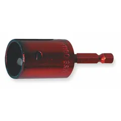 Steel socket driver with plain finish for rod hangers. Compatible with universal anchor sizes and rod anchors. Used to drive nuts onto threaded rod anchors in framing applications.