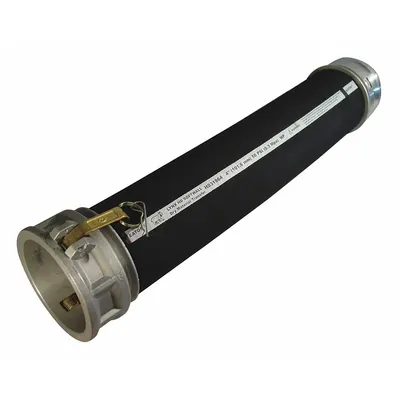 BOSTON Material Hose: 5 in Hose Inside Dia., 20 ft Hose Lg, 75 psi, 5 in x 5 in Fitting Size - Rubber Blend Material-Handling Hose Assemblies with SBR Cover