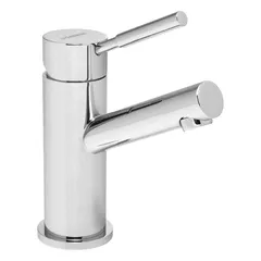 This single-post handle bathroom faucet from the Neo series is constructed of brass with a chrome finish. It has a flow rate of 1.2 gpm and includes a stainless steel inlet supply line. Suitable for use in residential and commercial bathroom sinks.