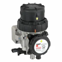 Cartridge-type crankcase ventilation filter with synthetic media. Outside diameter 5 15/32 in, bottom outside diameter 11 21/32 in. Used to remove oil mist and contaminants from engine blow-by gases in heavy-duty diesel engines