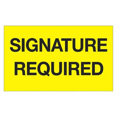 TAPE LOGIC Label,Signature Required 3x5": 500 PK (MPN DL1218) - Shipping & Receiving Message Labels