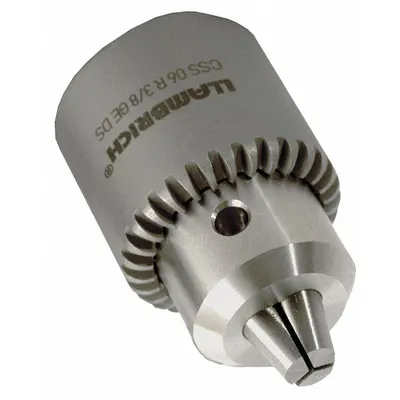 LLAMBRICH Drill Chuck: 3/8"-24, 1/64 in to 19/64 in Capacity, K1M Key, SS - Corrosion-Resistant Thread-Mount Keyed Drill Chucks