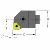 Indexable cutting head unit for internal turning operations. Designed for use with CNMG-style inserts in right-hand turning and facing applications. Suitable for CNC lathes and manual machines in metalworking