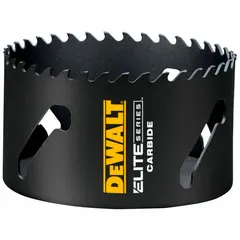This 4-inch diameter hole saw cuts through wood, metal, plastic, and drywall. It features 3 teeth per inch and a maximum cutting depth of 1 3/4 inches. The 5/8"-18 thread size requires a compatible arbor. Suitable for construction, electrical, and plumbing applications.